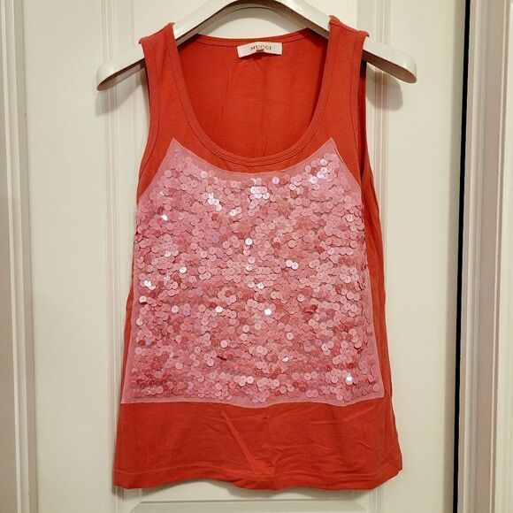2/$20 Vintage pink sequins tank top - Picture 2 of 5